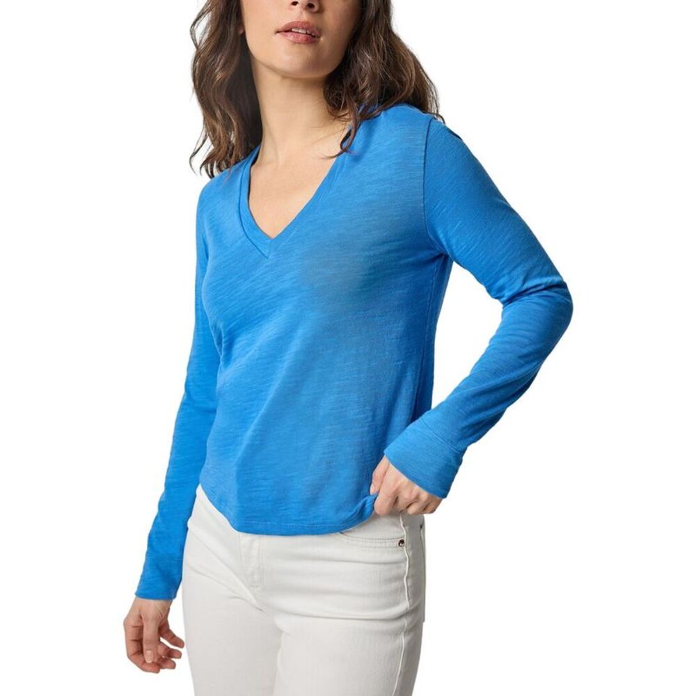 Lilla P Womens  Self Trim V-Neck Top